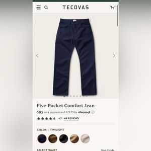 Tecovas men straight blue jeans